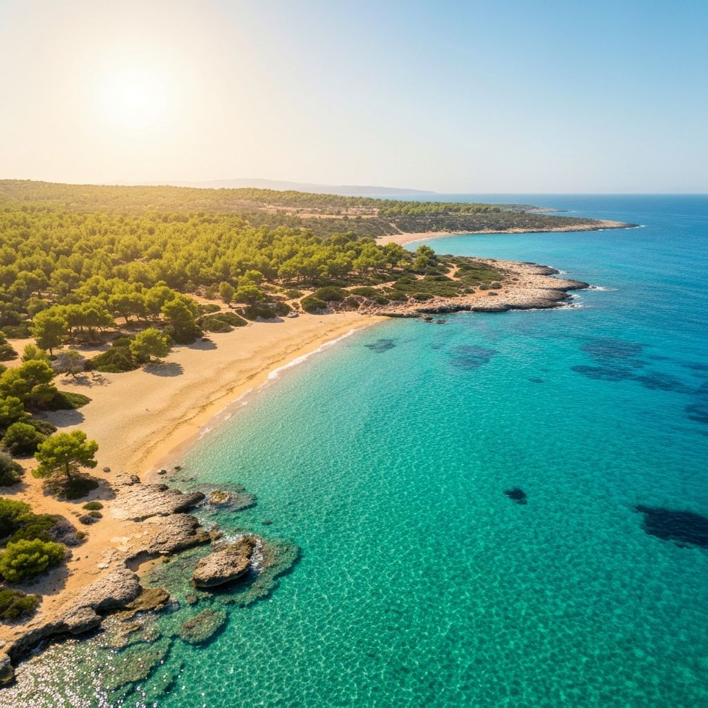 Pristine Cyprus beach with crystal clear turquoise water